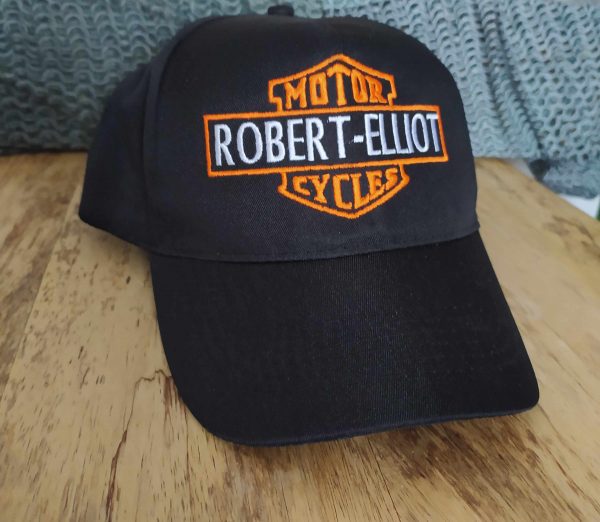 embroidered motorcycle cap